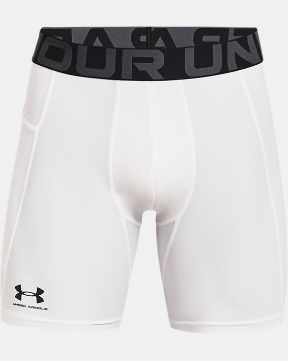Men's HeatGear® Armour Compression Shorts, White, pdpMainDesktop image number 4